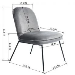 Leisure Chair Gray Side Chair Accent (Set of 2) by Homy Casa 17 Leisure Chair Gray Side Chair Accent (Set of 2) by Homy Casa -Homy Casa Shop gray homy casa accent chairs mooney grey a 44 1000