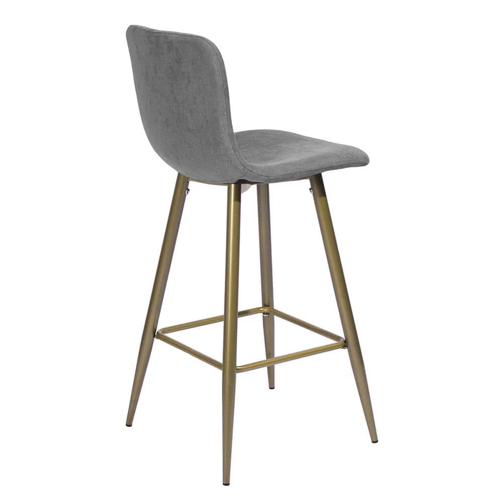 Scargill 37.4 in. Grey Upholstered Metal Frame Counter Stool with Fabric Seat (Set of 2) by Homy Casa 7 Scargill 37.4 in. Grey Upholstered Metal Frame Counter Stool with Fabric Seat (Set of 2) by Homy Casa - Image 5