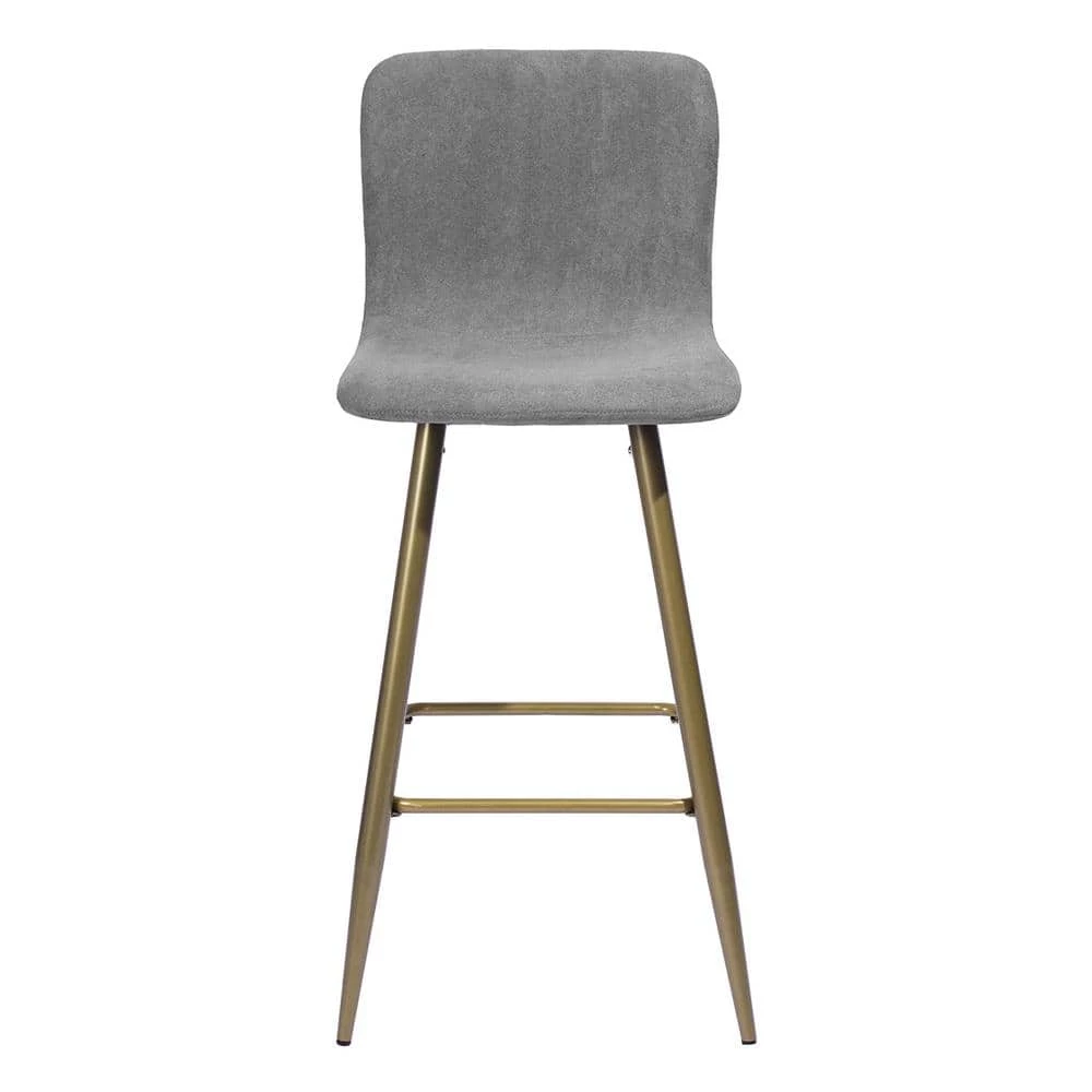 Scargill 37.4 in. Grey Upholstered Metal Frame Counter Stool with Fabric Seat (Set of 2) by Homy Casa 5 Scargill 37.4 in. Grey Upholstered Metal Frame Counter Stool with Fabric Seat (Set of 2) by Homy Casa - Image 3