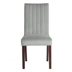Fawn Grey Velvet Upholstered Dining Chairs (Set of 2) by Homy Casa -Homy Casa Shop gray homy casa dining chairs fawn grey velvet 4f 1000