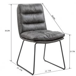 Steffen Gray Fabric Upholstered Dining Chair (Set of 2) by Homy Casa 16 Steffen Gray Fabric Upholstered Dining Chair (Set of 2) by Homy Casa -Homy Casa Shop gray homy casa dining chairs hd steffen grey 44 1000