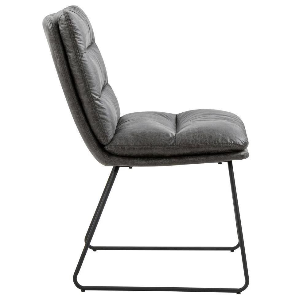 Steffen Gray Fabric Upholstered Dining Chair (Set of 2) by Homy Casa 6 Steffen Gray Fabric Upholstered Dining Chair (Set of 2) by Homy Casa - Image 4