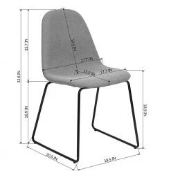 SUVA Fabric Upholstered Dining Chair Gray (Set of 4) by Homy Casa -Homy Casa Shop gray homy casa dining chairs hd suva grey 4pcs 44 1000