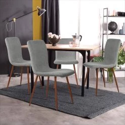 Scargill Grey Fabric Dining Chair (Set of 4) by Homy Casa -Homy Casa Shop gray homy casa dining chairs scargill grey 31 1000