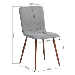 Scargill Grey Fabric Dining Chair (Set of 4) by Homy Casa -Homy Casa Shop gray homy casa dining chairs scargill grey 44 1000