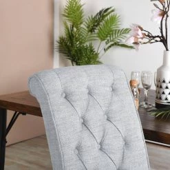 Dining Chair Gray Upholstered Side Chair High Back Solid Wood (Set of 2) by Homy Casa -Homy Casa Shop gray homy casa dining chairs wilona grey 44 1000