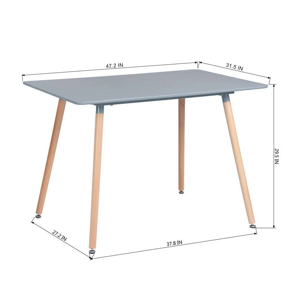 Grey Wood Round Leg LEG Dining Table by Homy Casa 11 Grey Wood Round Leg LEG Dining Table by Homy Casa - Image 9