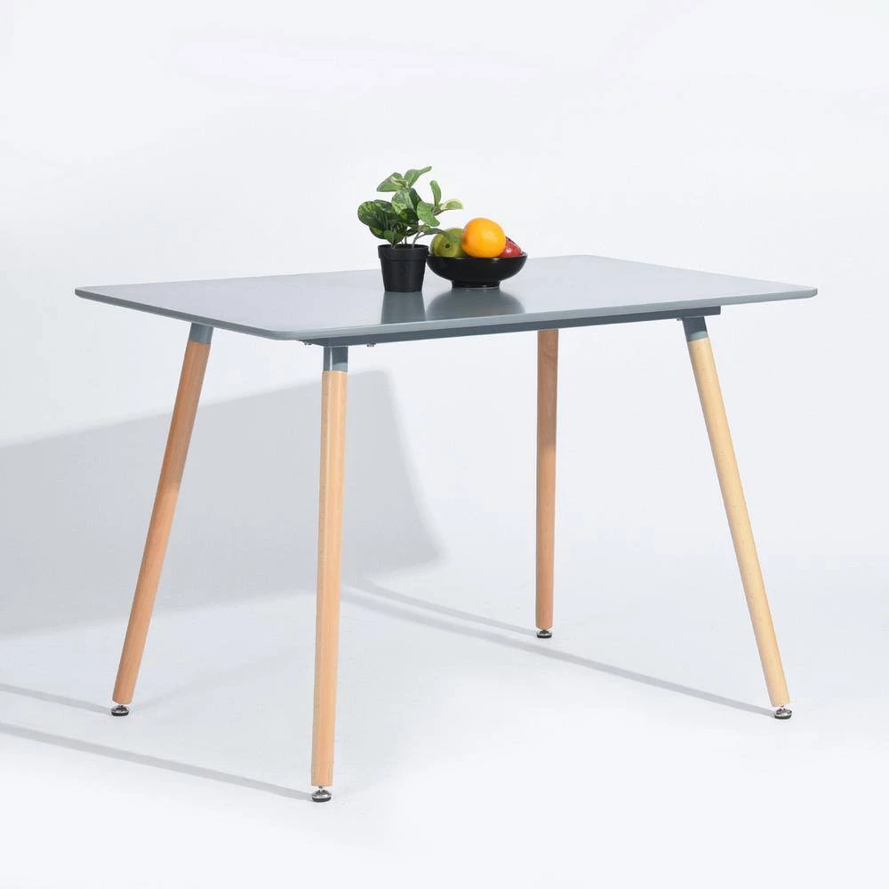 Grey Wood Round Leg LEG Dining Table by Homy Casa 4 Grey Wood Round Leg LEG Dining Table by Homy Casa - Image 2
