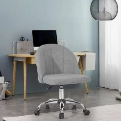 Grey Fabric Seat Office Chair with Swivel Seat and Adjustable Seat Height by Homy Casa -Homy Casa Shop gray homy casa office stools hd dearon grey 31 1000