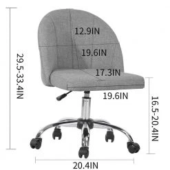 Grey Fabric Seat Office Chair with Swivel Seat and Adjustable Seat Height by Homy Casa -Homy Casa Shop gray homy casa office stools hd dearon grey 44 1000