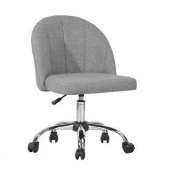 Grey Fabric Seat Office Chair with Swivel Seat and Adjustable Seat Height by Homy Casa