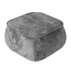 Velvet Grey Living Room Ottoman by Homy Casa -Homy Casa Shop gray homy casa ottomans rondae icecrush grey 66 1000