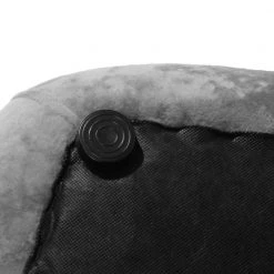 Velvet Grey Living Room Ottoman by Homy Casa -Homy Casa Shop gray homy casa ottomans rondae icecrush grey 76 1000