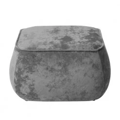 Velvet Grey Living Room Ottoman by Homy Casa -Homy Casa Shop gray homy casa ottomans rondae icecrush grey c3 1000