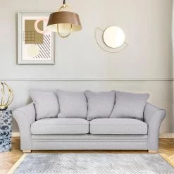 HD-CHARME 3-FASHION 15 105 in. Gray Wide Slope Arm Fabric 2-Seater Straight Sofa by Homy Casa -Homy Casa Shop gray homy casa sofas couches hd charme 3 fashion 15 31 1000