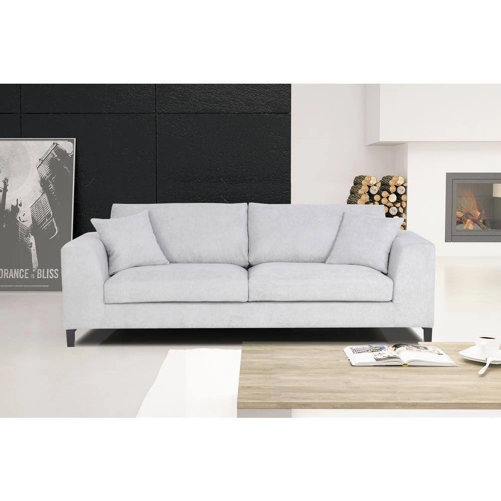 HD-Louis 2 Seater Aston 15 91 in. Wide Square Arm Fabric Straight Sofa Dark Gray by Homy Casa 4 HD-Louis 2 Seater Aston 15 91 in. Wide Square Arm Fabric Straight Sofa Dark Gray by Homy Casa - Image 2