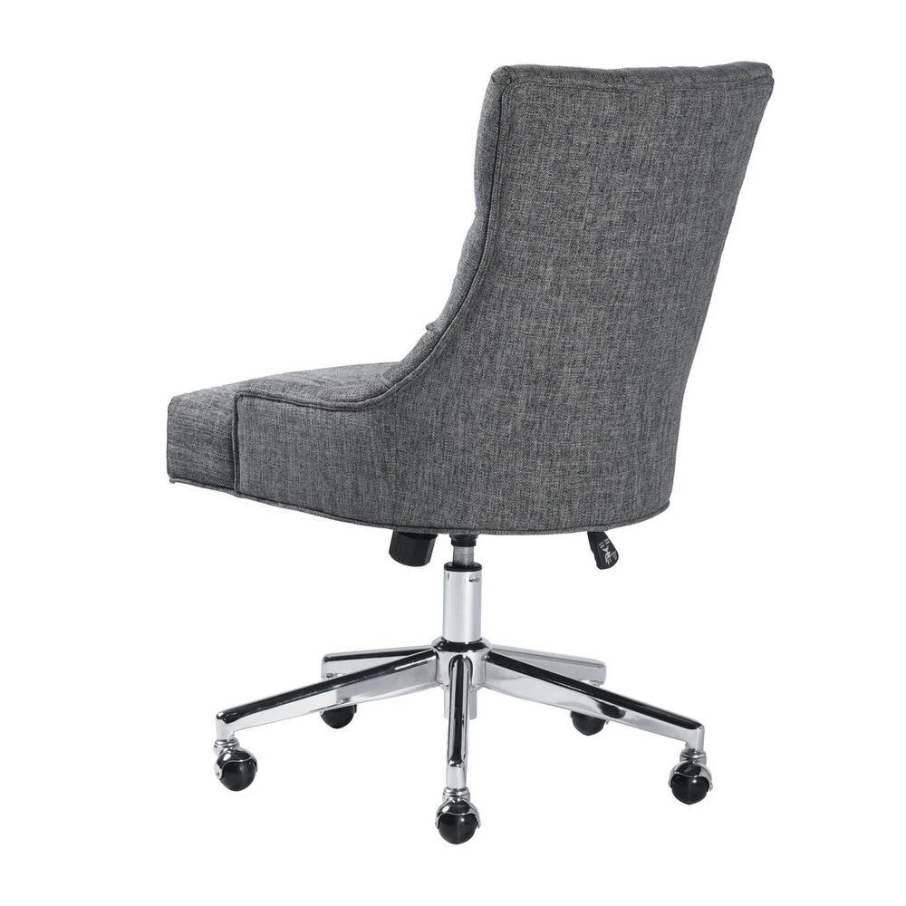 Adjustable Fabric Middle Office Chair Computer Desk Chair Leisure Chair with Casters - Grey by Homy Casa 7 Adjustable Fabric Middle Office Chair Computer Desk Chair Leisure Chair with Casters - Grey by Homy Casa - Image 5