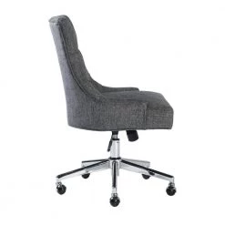 Adjustable Fabric Middle Office Chair Computer Desk Chair Leisure Chair with Casters - Grey by Homy Casa 14 Adjustable Fabric Middle Office Chair Computer Desk Chair Leisure Chair with Casters - Grey by Homy Casa -Homy Casa Shop gray homy casa task chairs chaden choarcoal 4f 1000