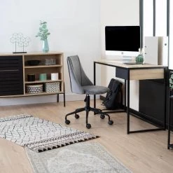 Cian Grey Velvet Upholstery Task Chair with Adjustable Height by Homy Casa -Homy Casa Shop gray homy casa task chairs cian grey c3 1000