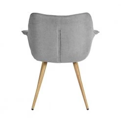 Dining Chair Gray Arm Chair Upholstered Oak Leg (Set of 2) by Homy Casa -Homy Casa Shop gray oak homy casa dining chairs julian light grey oak leg 1f 1000