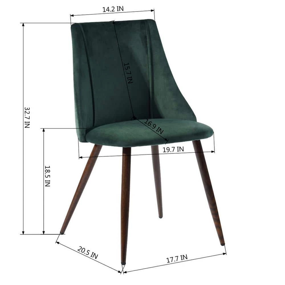 Smeg Green Upholstered Dining Chair (Set of 2) by Homy Casa 8 Smeg Green Upholstered Dining Chair (Set of 2) by Homy Casa - Image 6