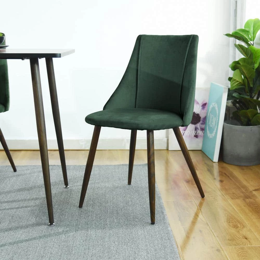 Smeg Green Upholstered Dining Chair (Set of 2) by Homy Casa 5 Smeg Green Upholstered Dining Chair (Set of 2) by Homy Casa - Image 3
