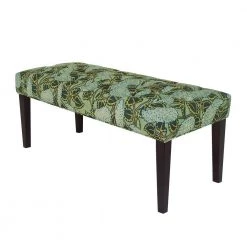 Chelsea Green Flower Fabric Upholstered Seating Bench ( 17.7'' H x 41.5'' W x 17.7'' D ) by Homy Casa -Homy Casa Shop green flower homy casa bedroom benches chelsea pattern b 4f 1000