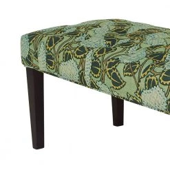 Chelsea Green Flower Fabric Upholstered Seating Bench ( 17.7'' H x 41.5'' W x 17.7'' D ) by Homy Casa -Homy Casa Shop green flower homy casa bedroom benches chelsea pattern b 76 1000