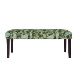Chelsea Green Flower Fabric Upholstered Seating Bench ( 17.7'' H x 41.5'' W x 17.7'' D ) by Homy Casa -Homy Casa Shop green flower homy casa bedroom benches chelsea pattern b c3 1000