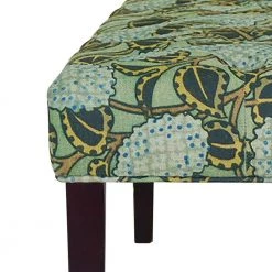 Chelsea Green Flower Fabric Upholstered Seating Bench ( 17.7'' H x 41.5'' W x 17.7'' D ) by Homy Casa -Homy Casa Shop green flower homy casa bedroom benches chelsea pattern b fa 1000
