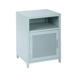 HD-ISAIAH Turquoise Accent Mesh Metal Cabinet by Homy Casa