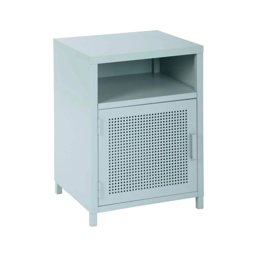 HD-ISAIAH Turquoise Accent Mesh Metal Cabinet by Homy Casa 3 HD-ISAIAH Turquoise Accent Mesh Metal Cabinet by Homy Casa