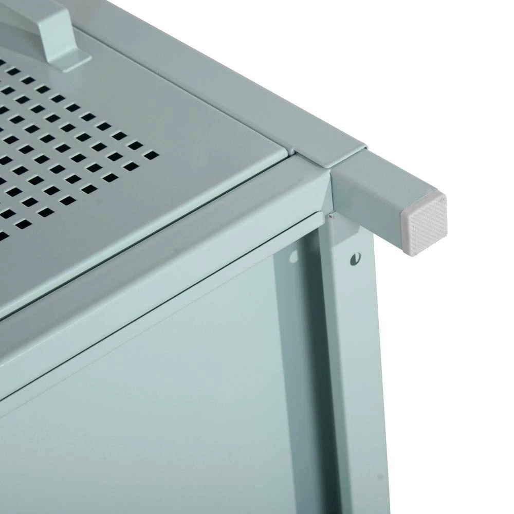 HD-ISAIAH Turquoise Accent Mesh Metal Cabinet by Homy Casa 9 HD-ISAIAH Turquoise Accent Mesh Metal Cabinet by Homy Casa - Image 7