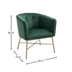 Falette Green Tufted Velvet Arm Chair by Homy Casa 14 Falette Green Tufted Velvet Arm Chair by Homy Casa -Homy Casa Shop green homy casa accent chairs falette green 40 1000