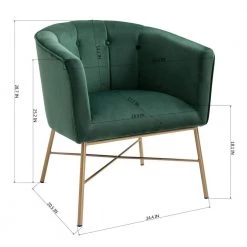 Falette Green Tufted Velvet Arm Chair by Homy Casa 18 Falette Green Tufted Velvet Arm Chair by Homy Casa -Homy Casa Shop green homy casa accent chairs falette green 44 1000