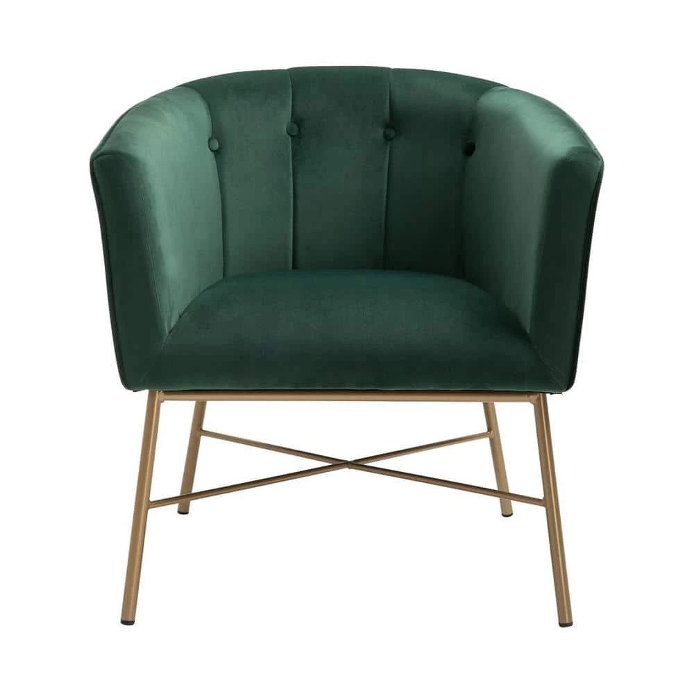 Falette Green Tufted Velvet Arm Chair by Homy Casa 7 Falette Green Tufted Velvet Arm Chair by Homy Casa - Image 5