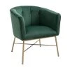 Falette Green Tufted Velvet Arm Chair by Homy Casa