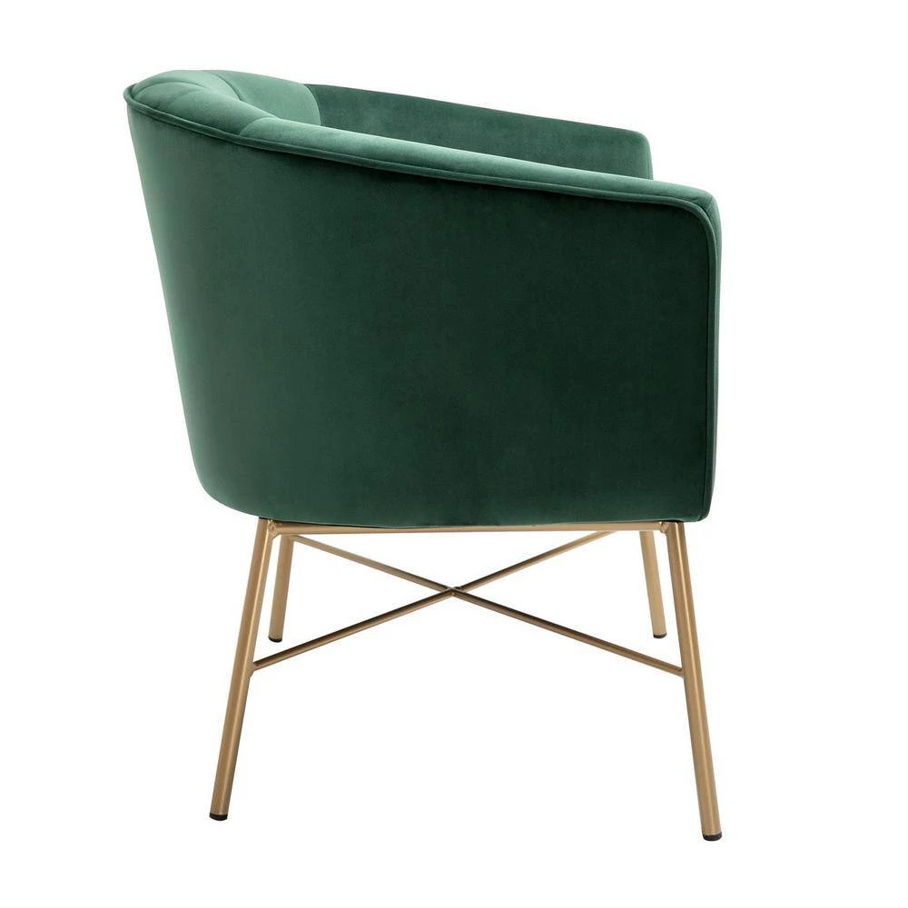 Falette Green Tufted Velvet Arm Chair by Homy Casa 6 Falette Green Tufted Velvet Arm Chair by Homy Casa - Image 4