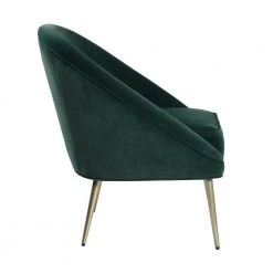 Contento Gold Metal Upholstered Green Velvet Accent Chair by Homy Casa -Homy Casa Shop green homy casa accent chairs hd contento 4f 1000