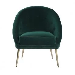 Contento Gold Metal Upholstered Green Velvet Accent Chair by Homy Casa -Homy Casa Shop green homy casa accent chairs hd contento c3 1000