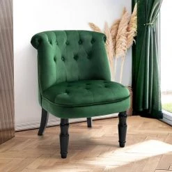 Kostic Green Velvet Accent Chair by Homy Casa 19 Kostic Green Velvet Accent Chair by Homy Casa -Homy Casa Shop green homy casa accent chairs kostic green 31 1000