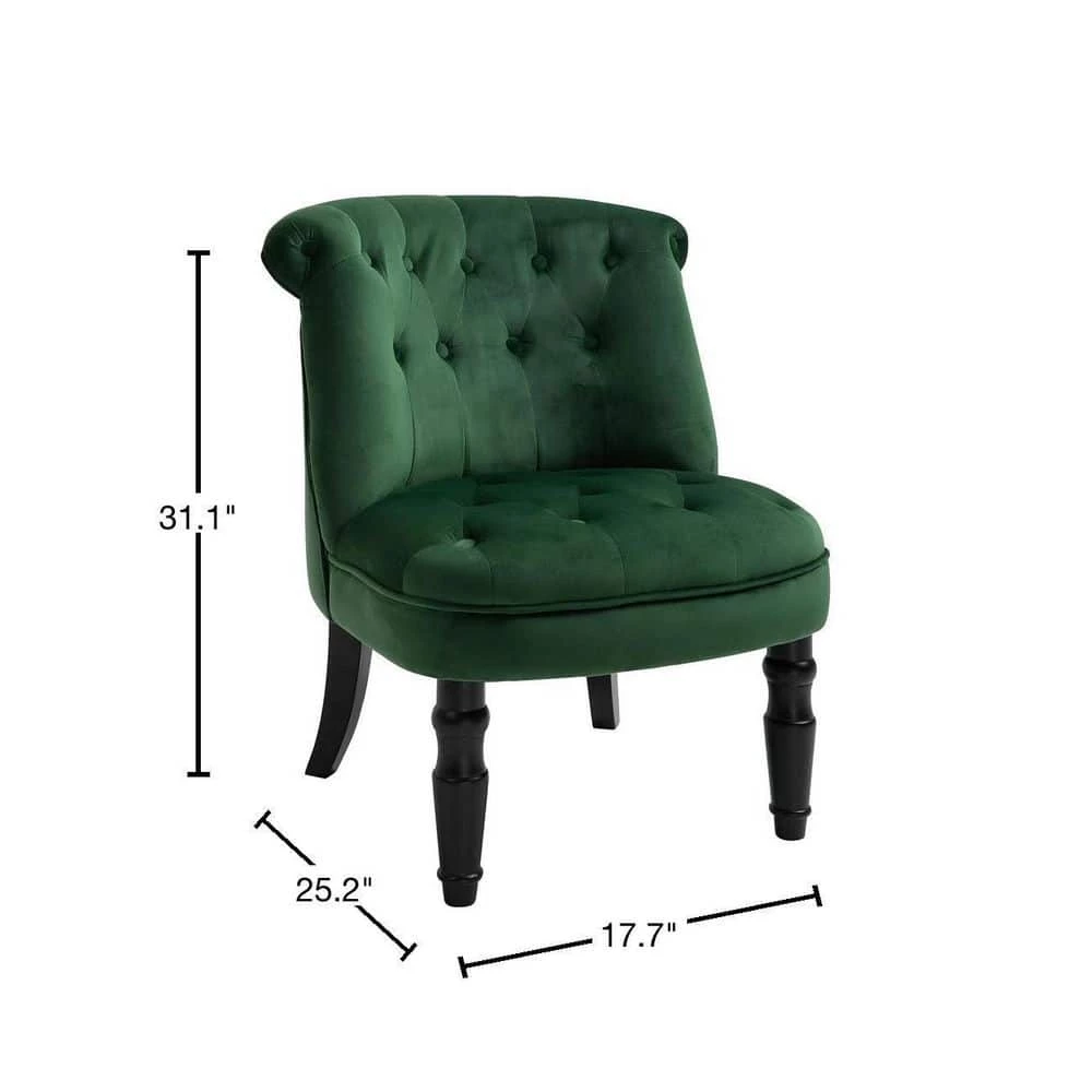 Kostic Green Velvet Accent Chair by Homy Casa 5 Kostic Green Velvet Accent Chair by Homy Casa - Image 3