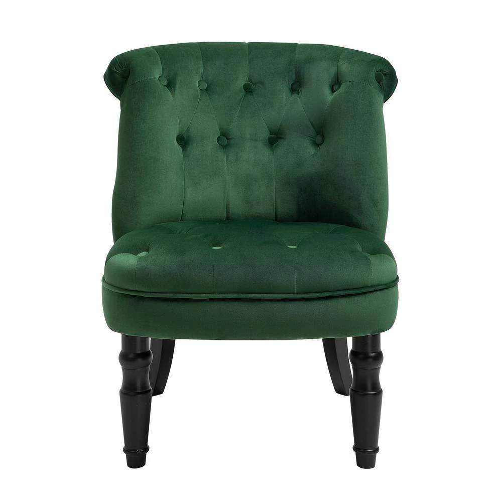 Kostic Green Velvet Accent Chair by Homy Casa 6 Kostic Green Velvet Accent Chair by Homy Casa - Image 4