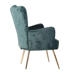 Wing Green Fabric Upholstered Wing Back Leisure Arm Chair by Homy Casa -Homy Casa Shop green homy casa accent chairs wing green ice floss 4f 1000