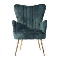 Wing Green Fabric Upholstered Wing Back Leisure Arm Chair by Homy Casa -Homy Casa Shop green homy casa accent chairs wing green ice floss c3 1000