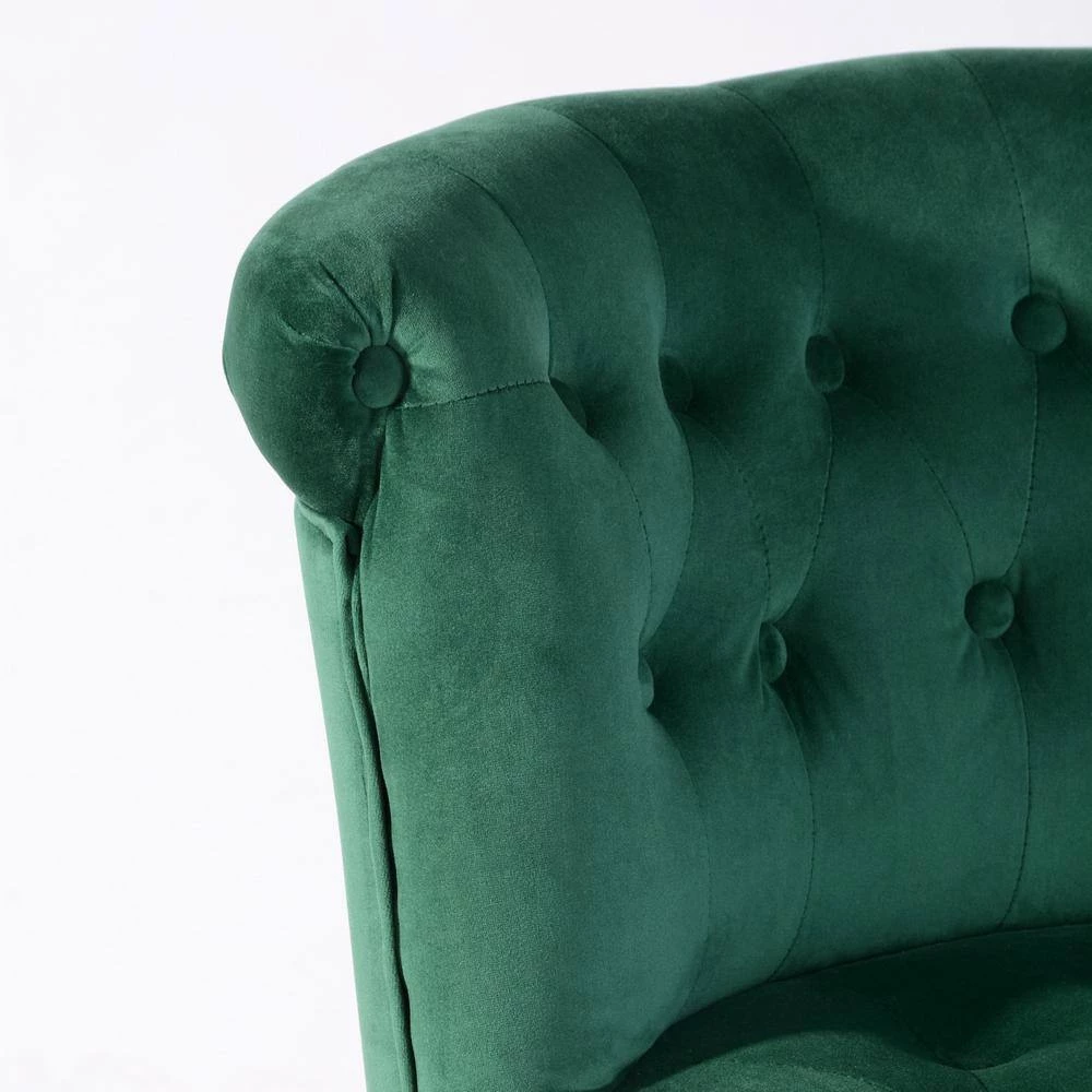 Baze 26 in-34.6 in. Green Low Back Metal Frame Adjustable Height Bar Stool With Velvet Seat (Set of 2) by Homy Casa 11 Baze 26 in-34.6 in. Green Low Back Metal Frame Adjustable Height Bar Stool With Velvet Seat (Set of 2) by Homy Casa - Image 9