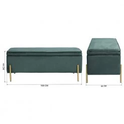 Green Storage Bench with Foam Padded Seat for Bedroom Living Room by Homy Casa -Homy Casa Shop green homy casa bedroom benches tudor green 76 1000