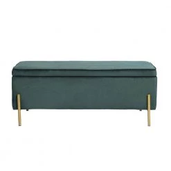 Green Storage Bench with Foam Padded Seat for Bedroom Living Room by Homy Casa -Homy Casa Shop green homy casa bedroom benches tudor green c3 1000