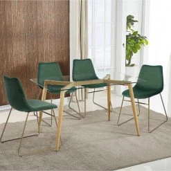 Batassel Velvet Upholstered Dining Chair (Set of 2) by Homy Casa 21 Batassel Velvet Upholstered Dining Chair (Set of 2) by Homy Casa -Homy Casa Shop green homy casa dining chairs hd batassel velvet dgreen 31 1000