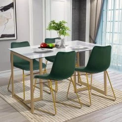 Batassel Velvet Upholstered Dining Chair (Set of 2) by Homy Casa 14 Batassel Velvet Upholstered Dining Chair (Set of 2) by Homy Casa -Homy Casa Shop green homy casa dining chairs hd batassel velvet dgreen 77 1000